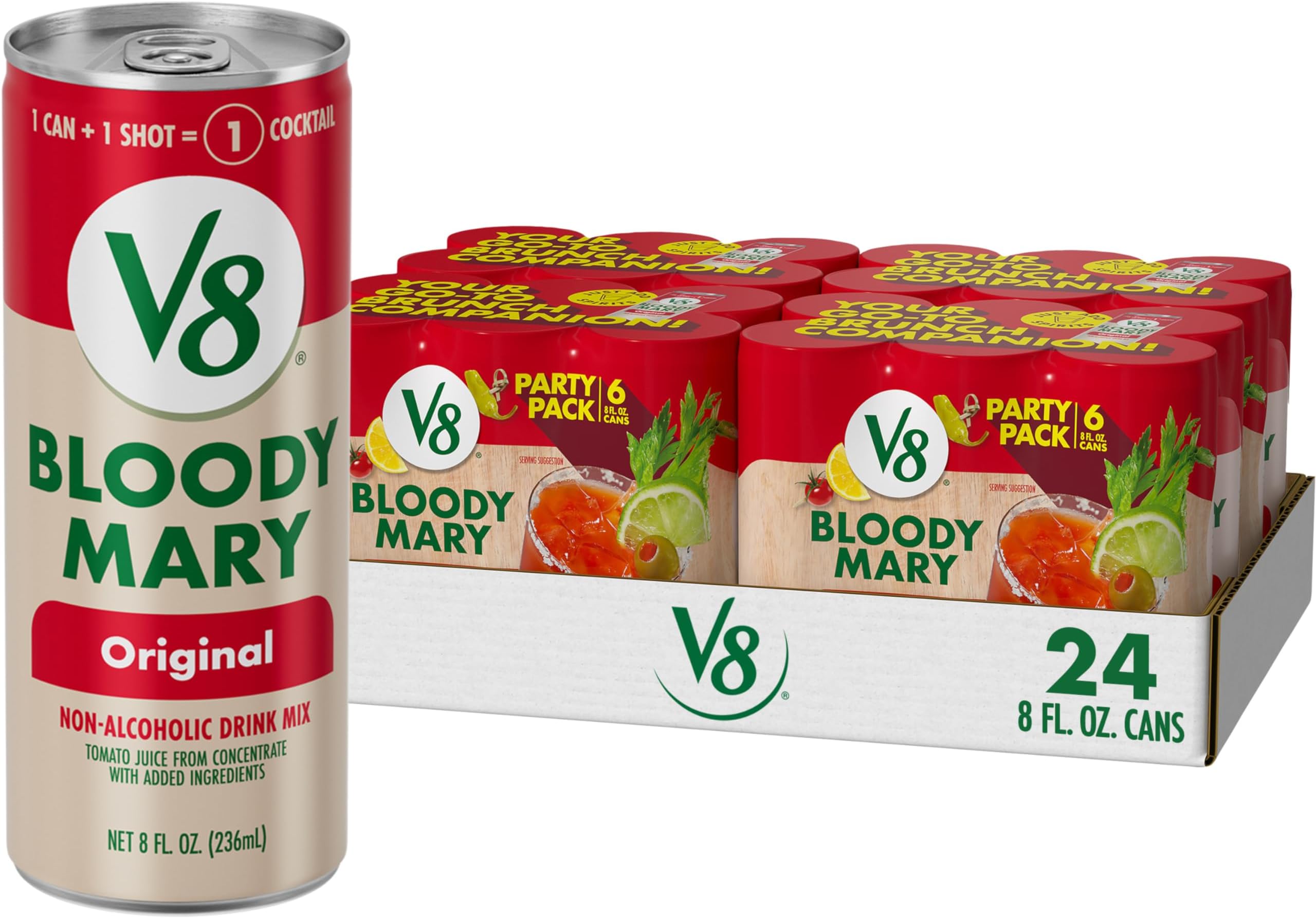 Bloody Mary Mix, 8 fl oz Can (4 Cases of 6 Cans)