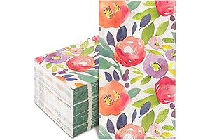 Floral Paper Dinner Napkins: 80-Pack, Watercolor Beauty for Tableware Enhancements