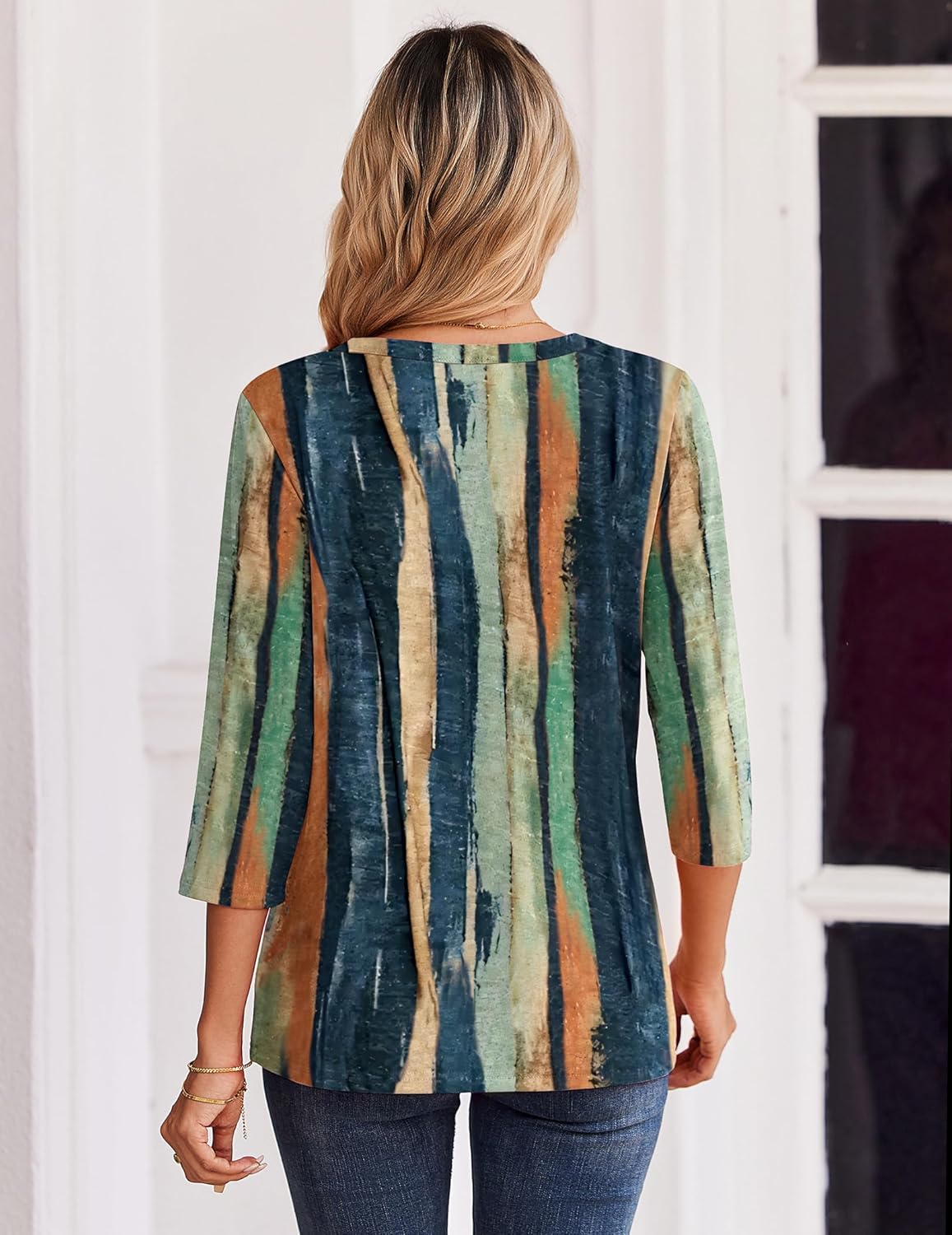 Zeagoo 3/4 Length Sleeve Womens Tops Casual Dressy Summer Blouses Buisness Work Spring Tee Shirts - Image 5