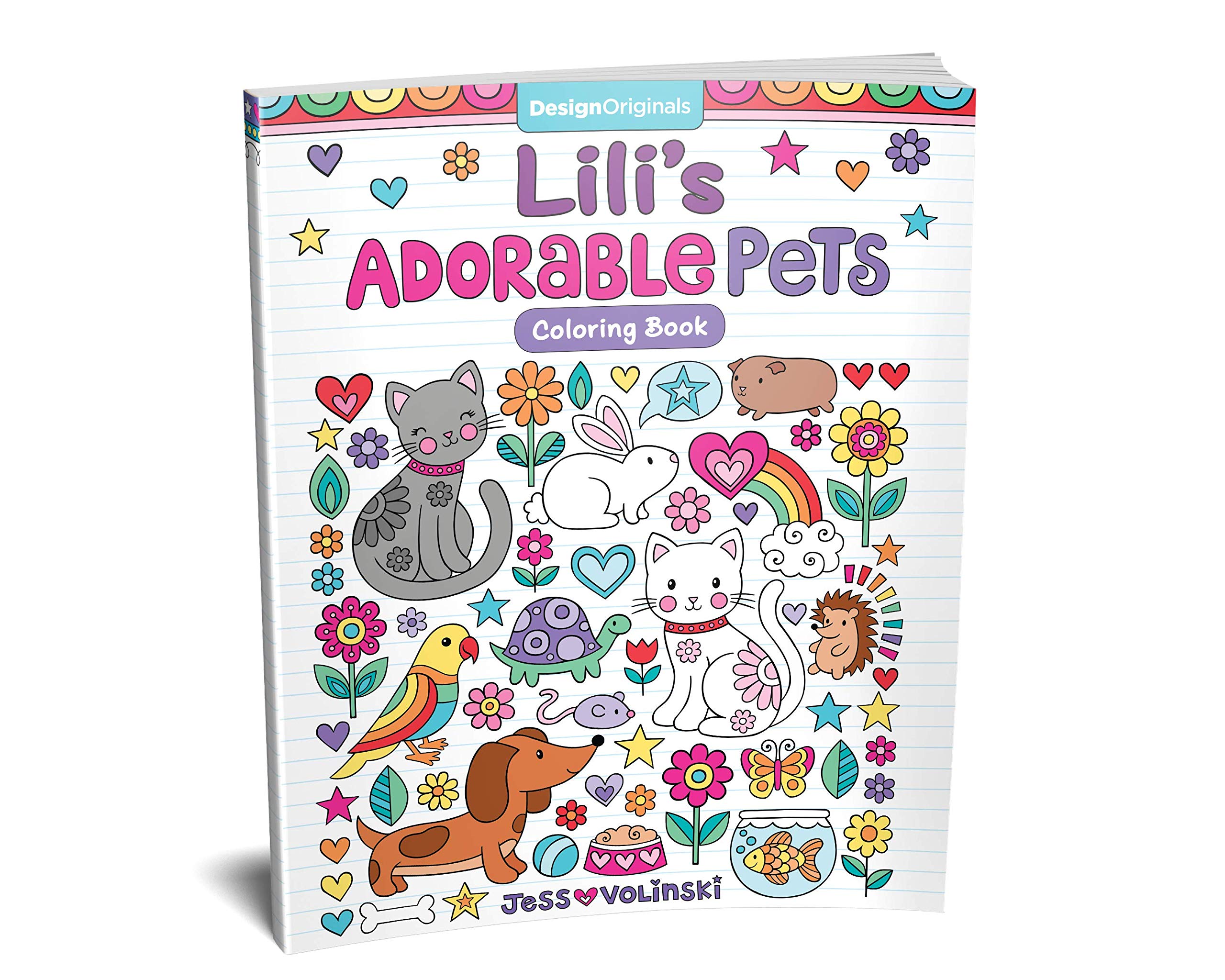 Notebook Doodles Adorable Pets - Customized Coloring Book (Design Originals) Personalized with Name and a Special Note from You to Make a Thoughtful Gift for Kids and Tweens to Boost Self-Esteem