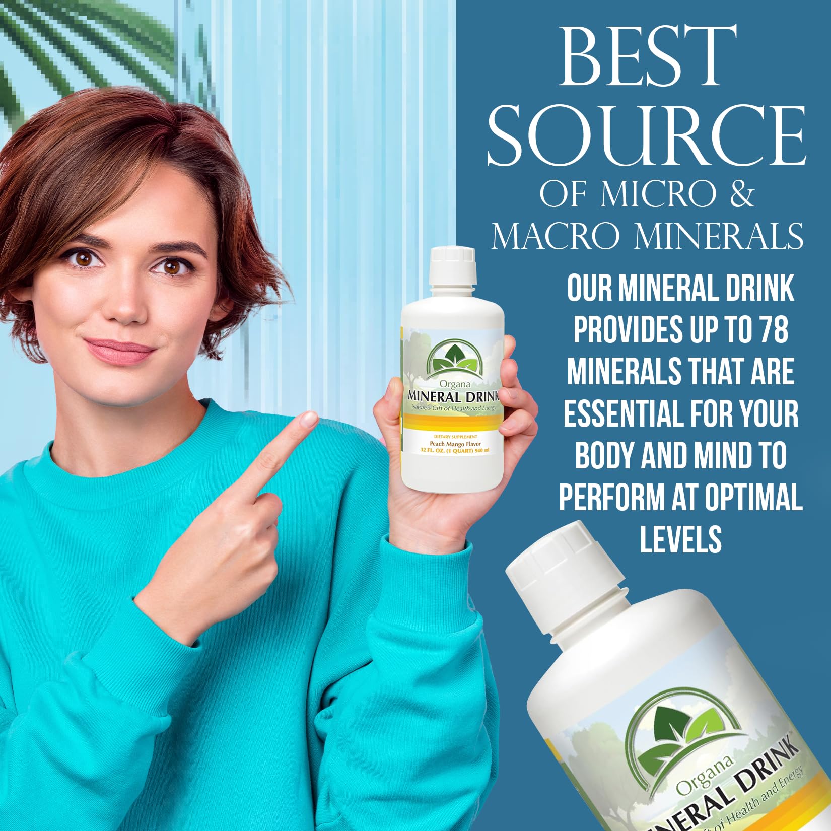 Organa Trace Minerals - Liquid Colloidal Minerals Supplements - Plant Derived for Maximum Absorption - Colloidal Minerals Liquid for Wellness - 32 Ounces — Amazon image 2