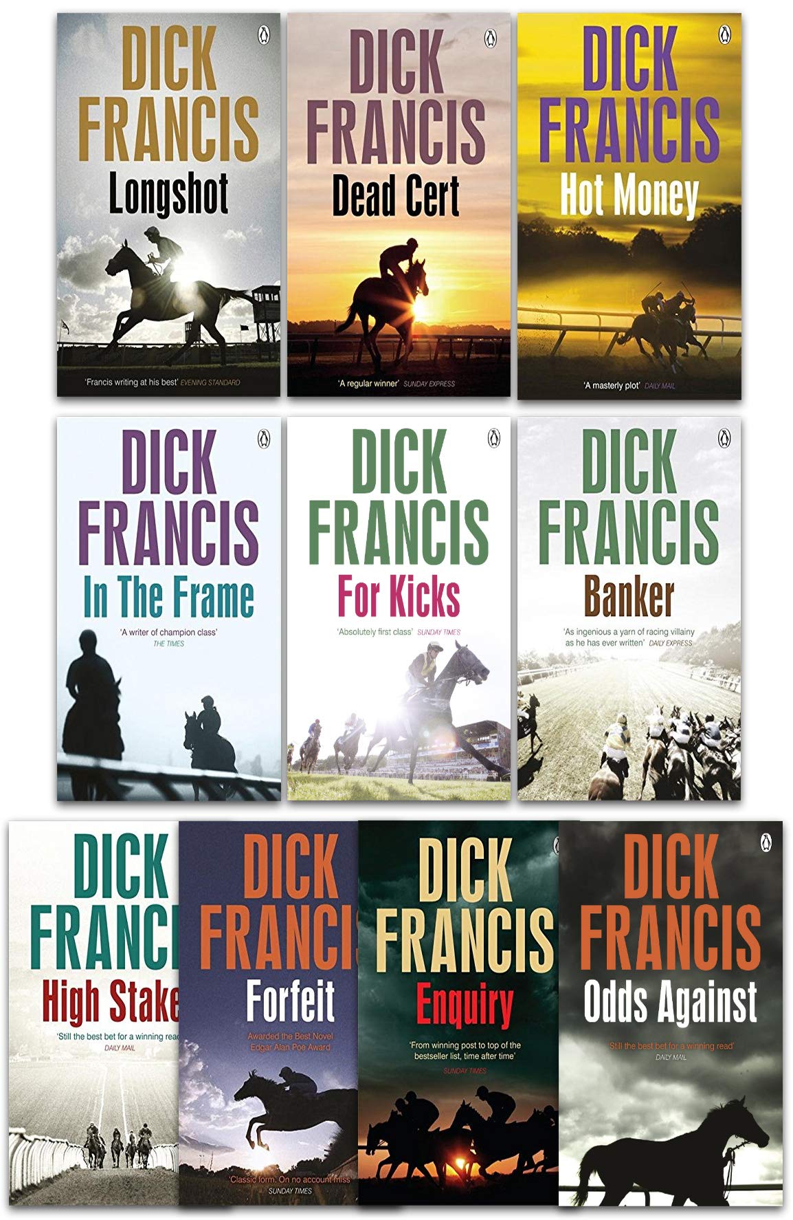 Dick Francis Thriller Collection 10 Books Set - Hot Money, Dead Cert, Longshot, For Kicks, In the Fr