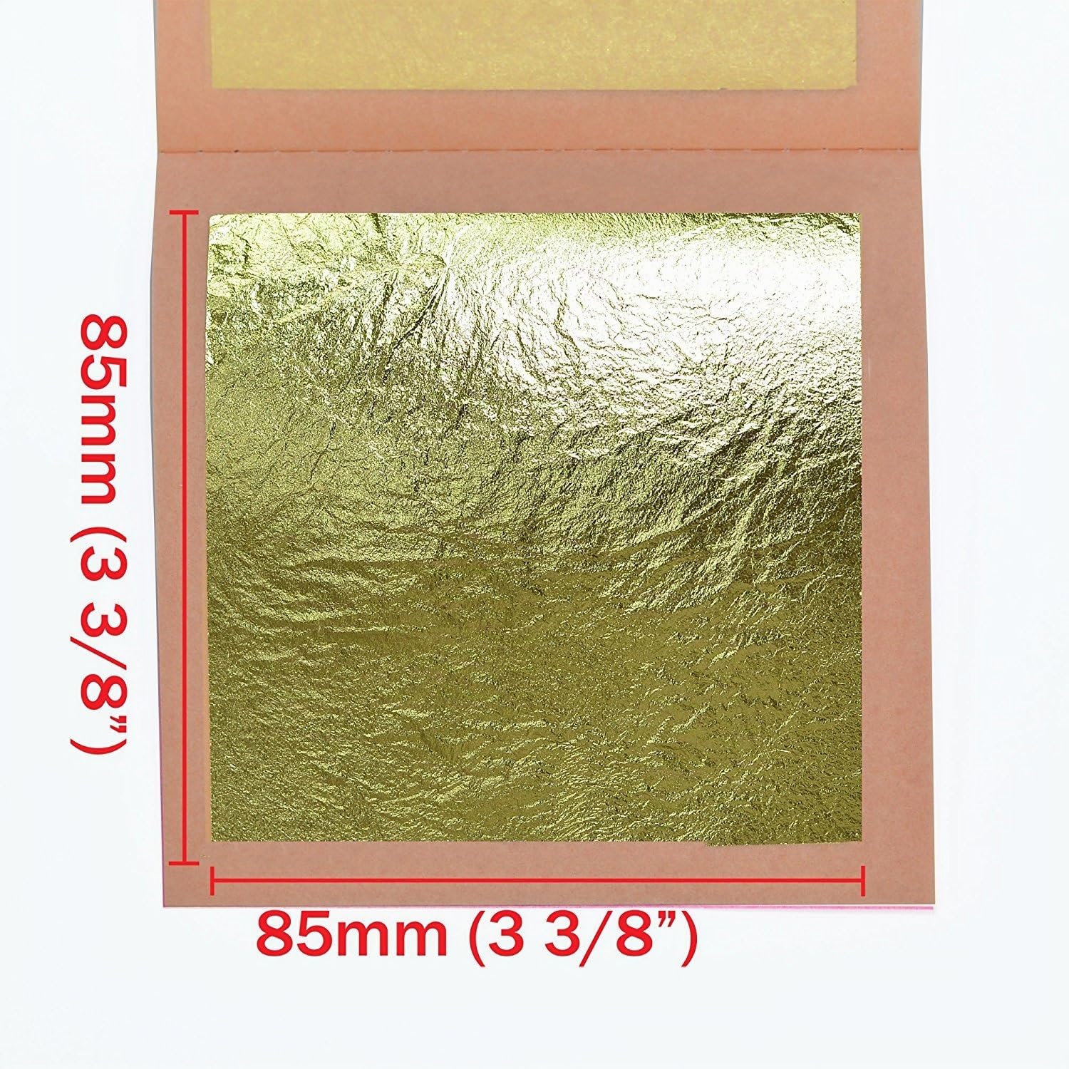 Feuille d'Or Véritable Libre 22 Carats, 85 X 85mm, Carnet de 25 Feuilles