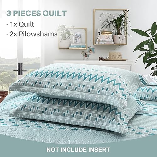 Vista 64 de Y-PLWOMEN Edredón tamaño King, 100% algodón, ligero y suave, juego de colcha reversible de retazos, juego de ropa de cama floral amarillo gris