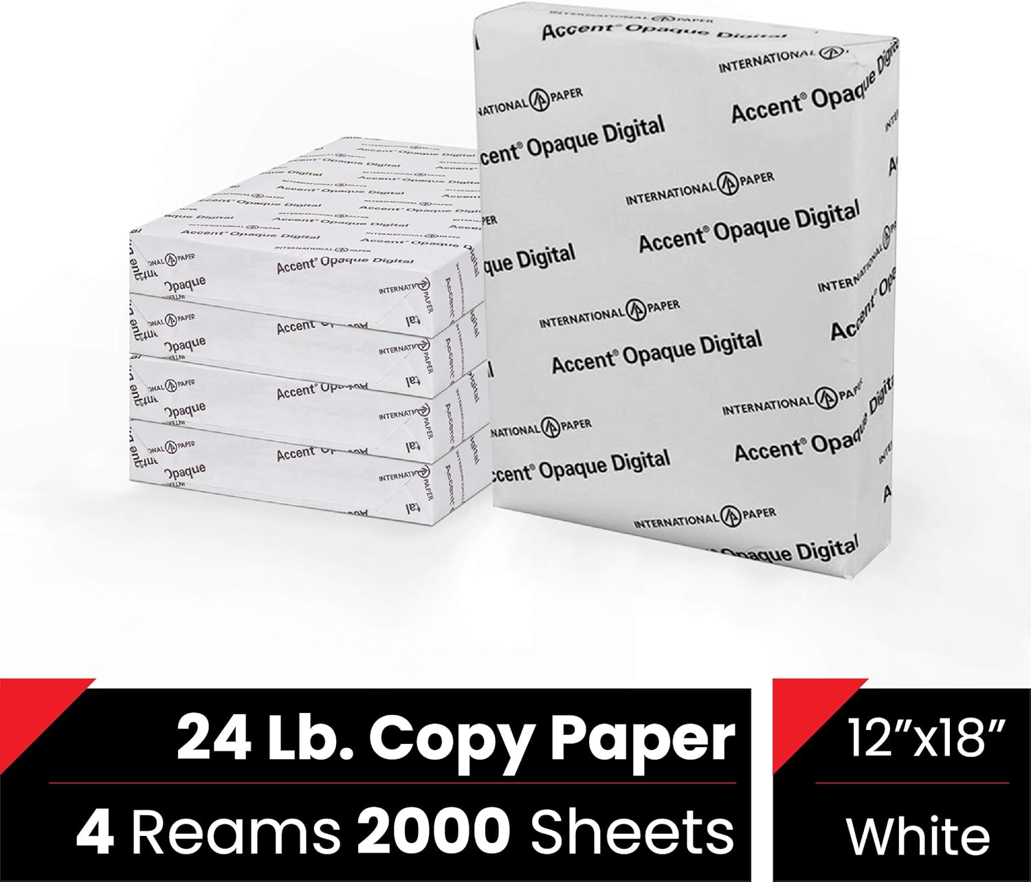 Blасk Frіdау - 80% оƒƒ Accent Opaque Copy Paper with ImageLok Technology, 12” x 18”, 24lb Bond/60lb Text White Paper – 2,000 Sheets (4 Reams) – Treated Printer Paper for Inkjet Printers – 288083C