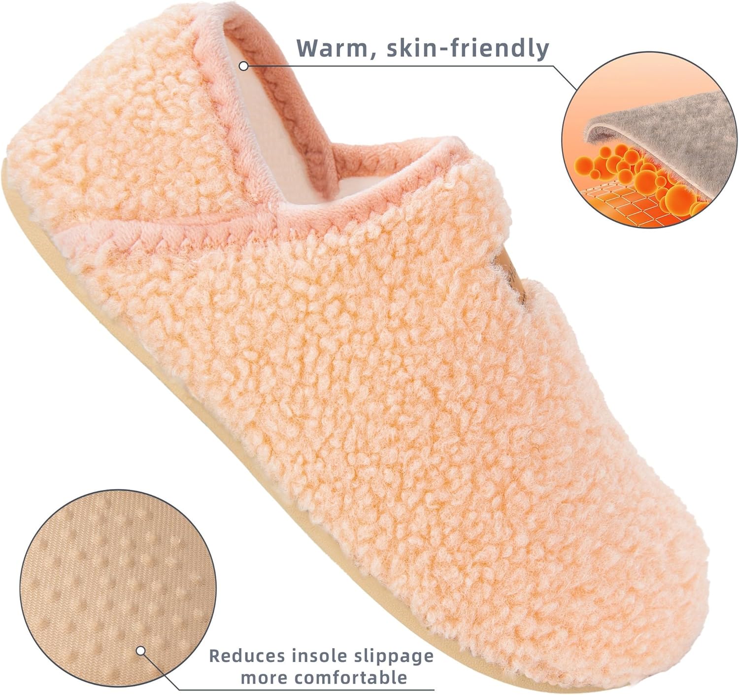 House Slippers for Women Soft-Lightweight House Shoes Men’s Furry Slippers Socks with Rubber Sole for Indoor Outdoor Use - Image 4