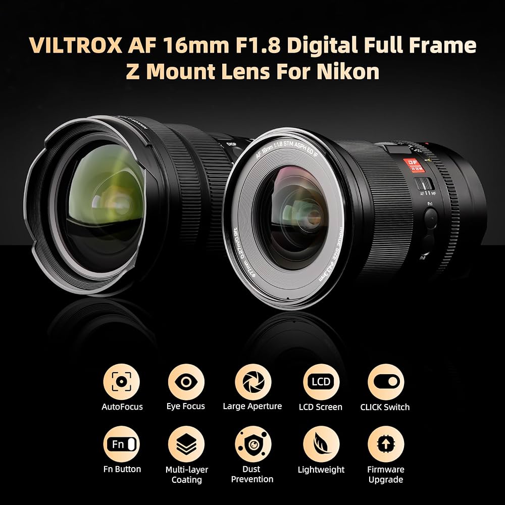 Amazon.co.jp: Viltrox AF 16mm F1.8 Pro Z カメラレンズ 超広角