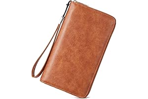 Lavemi Womens RFID Blocking Genuine Leather Zip Around Wallet Clutch