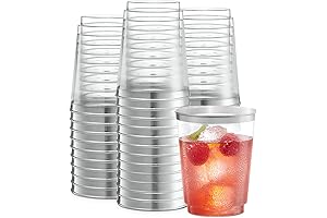 PLASTICPRO Silver Rim Disposable Plastic Tumblers