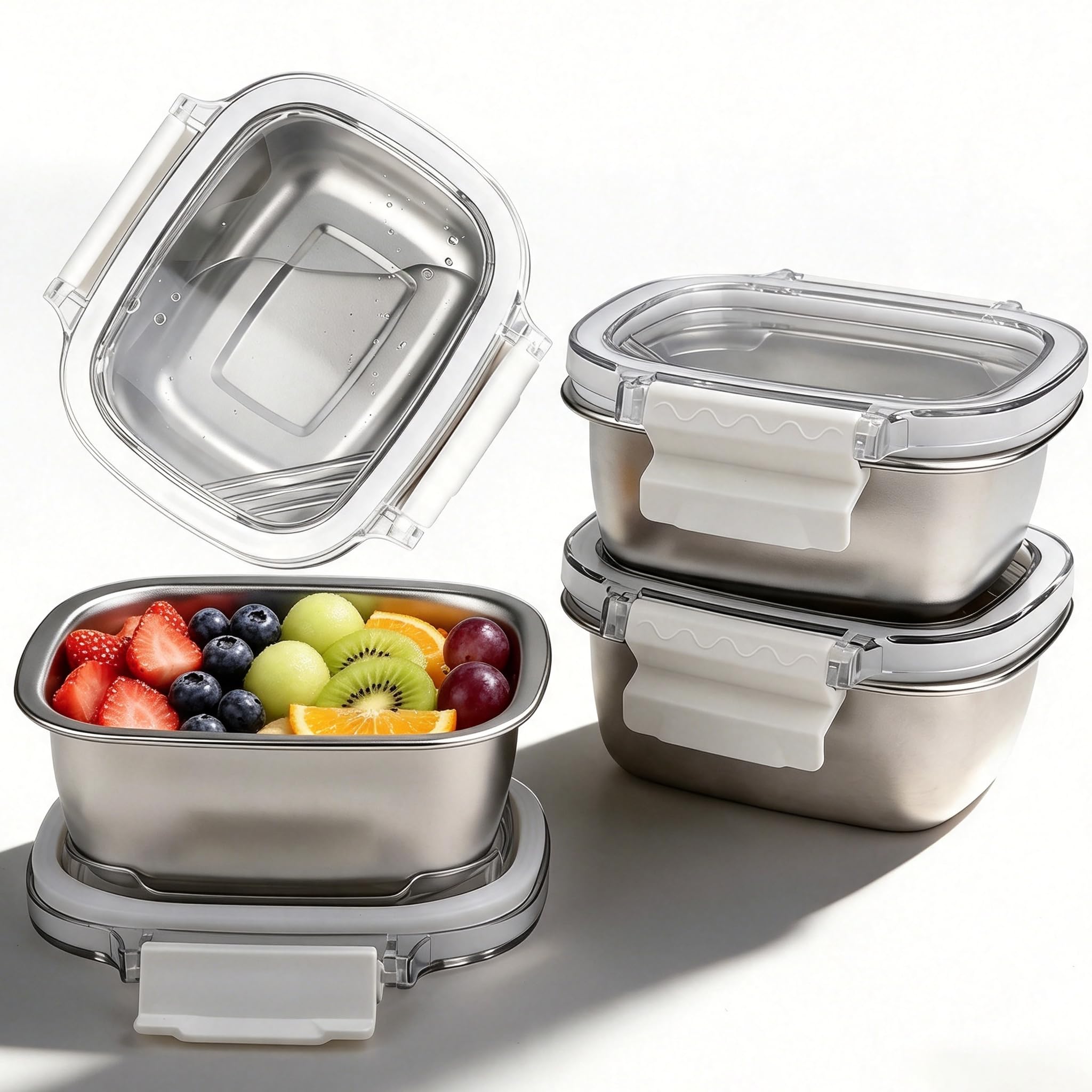 Photo 1 of EeSkap 3 Pack Stainless Steel Snack Containers