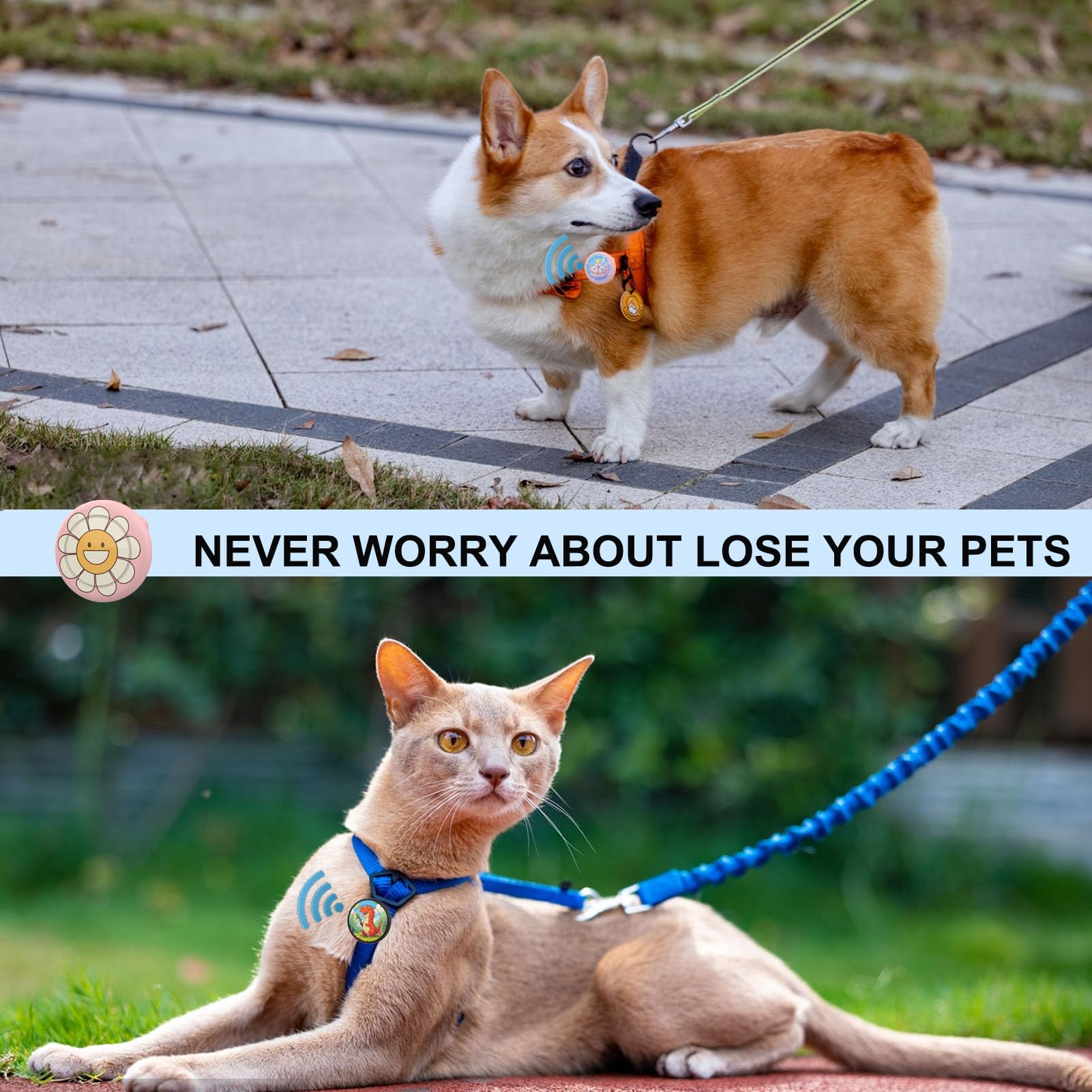 Dingfeiyu Airtag Holder Hidden, Custodia Airtag Nascosta con Spilla per bambini, anziani, animali domestici, zaini, bagagli - 4