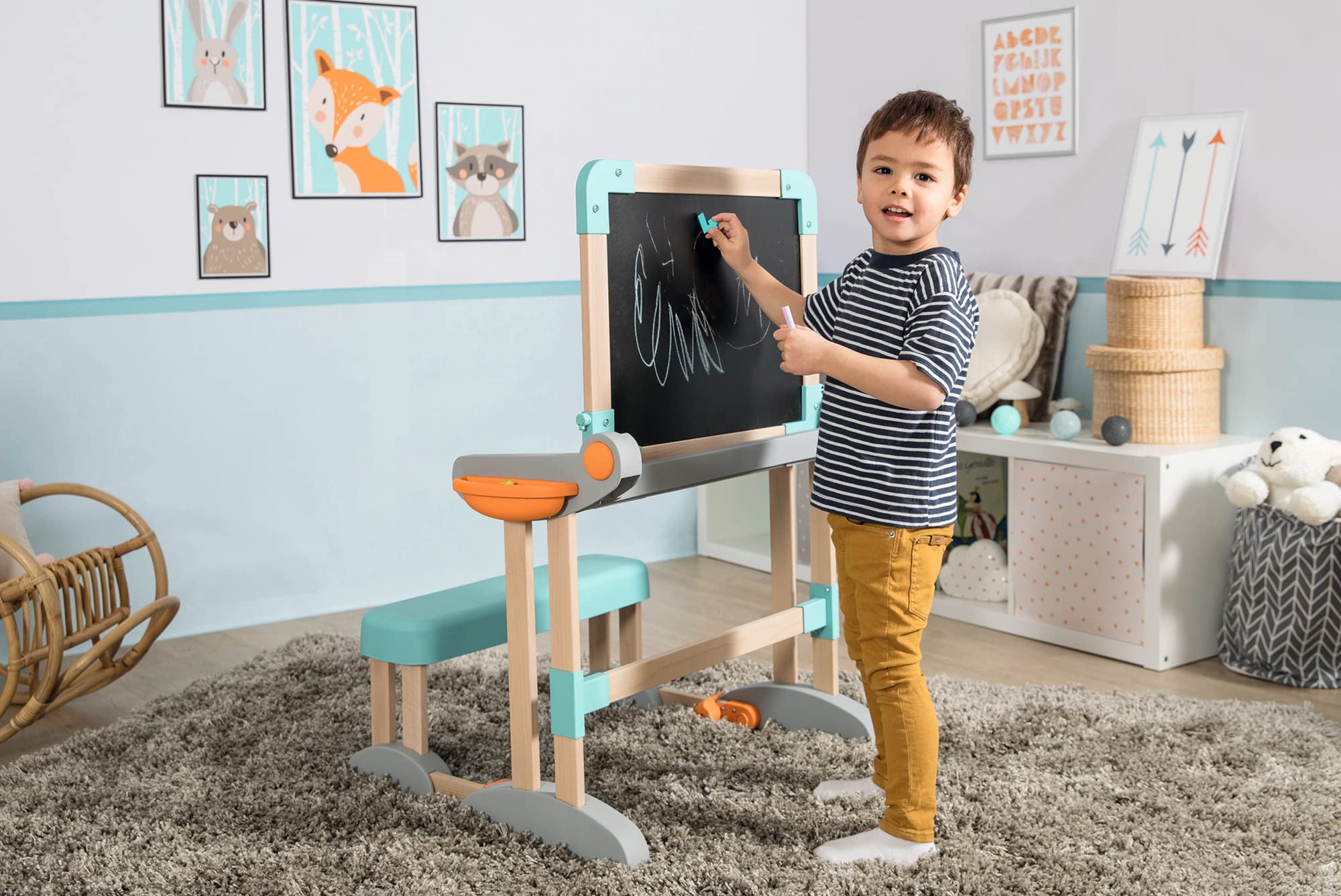 Smoby - Banco Scuola Modulo Space, 7600420301, + 3 Anni, in Legno, Pieghevole