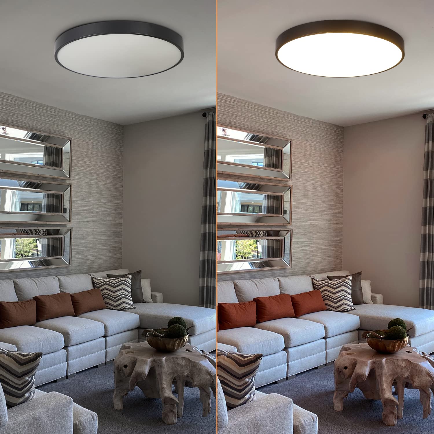 CBJKTX 4ER LED Deckenleuchte Schwarz Deckenlampe - 17W Badezimmerlampe | Flach IP44 Wasserdicht Rund Modern Flurlampe für Küche Wohnzimmer Bad Schlafzimmer Flur Balkon Büro Eingang Keller