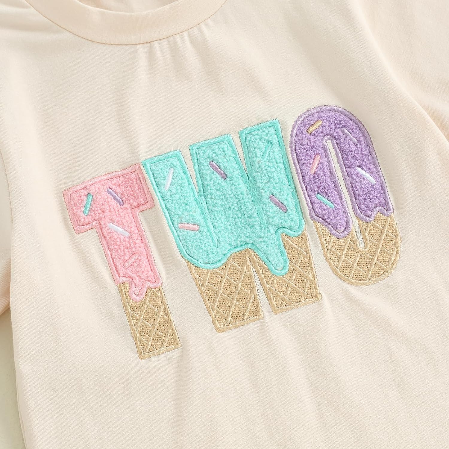 YOKJZJD Toddler Baby Girl 1st 2nd 3rd 4th 5th Birthday Outfit Summer Ice Cream One Two Three Year Old Short Sleeve T-Shirt - Image 3