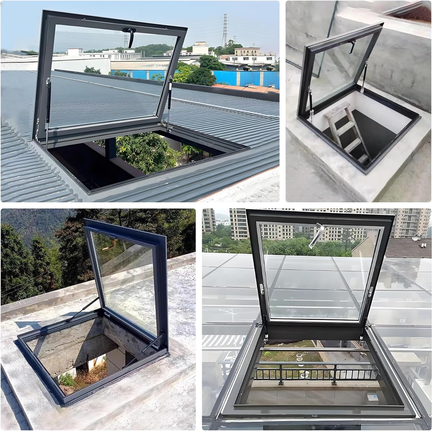 Sun Room Roof Skylights,roof Skylight for Home,Skylight Roof Window, Basement Skylights,Manual Venting Deck Installation Skylight,for Attic,Basement,Sun Room