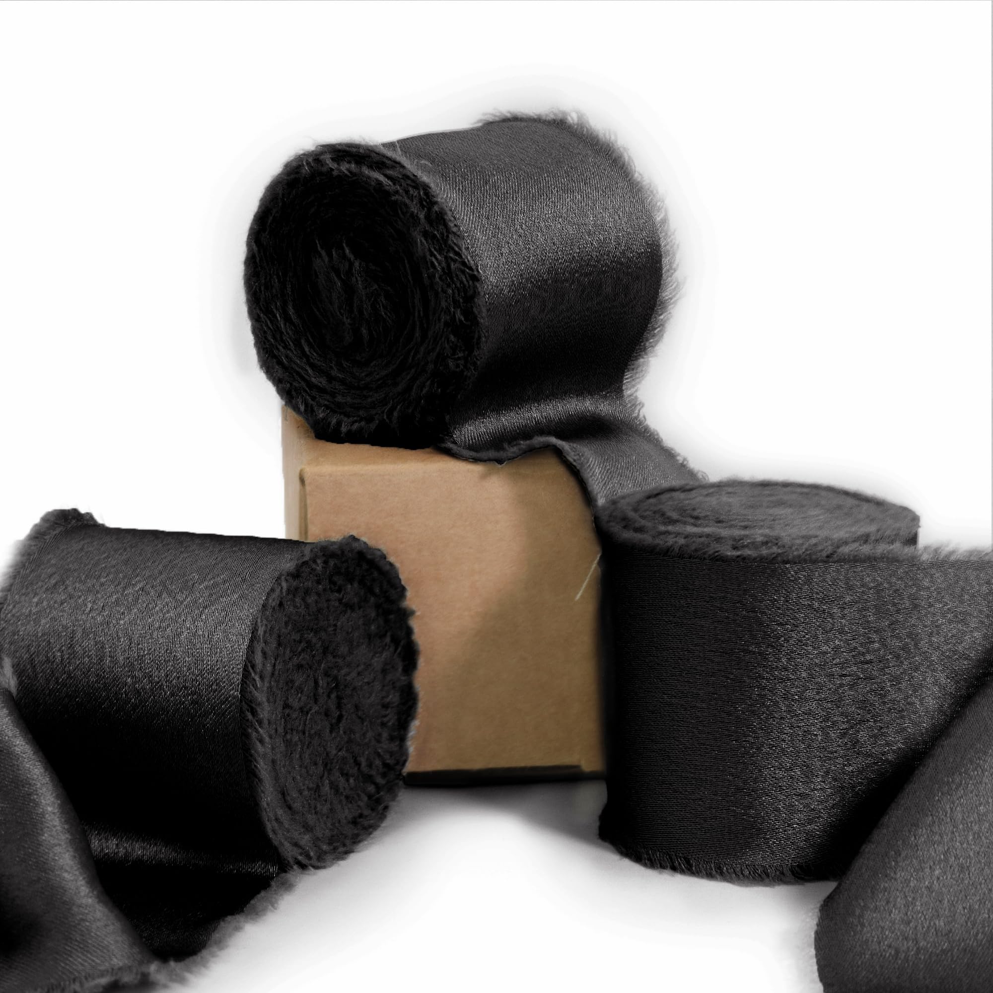 Ligtmor Silk Satin Ribbon 1-1/2 inch x 15 Yard (3.8cm x 13.5m) Handmade Frayed Ribbons for Gift Wrapping Crafts Wedding Flower Bouquet Holiday Décor