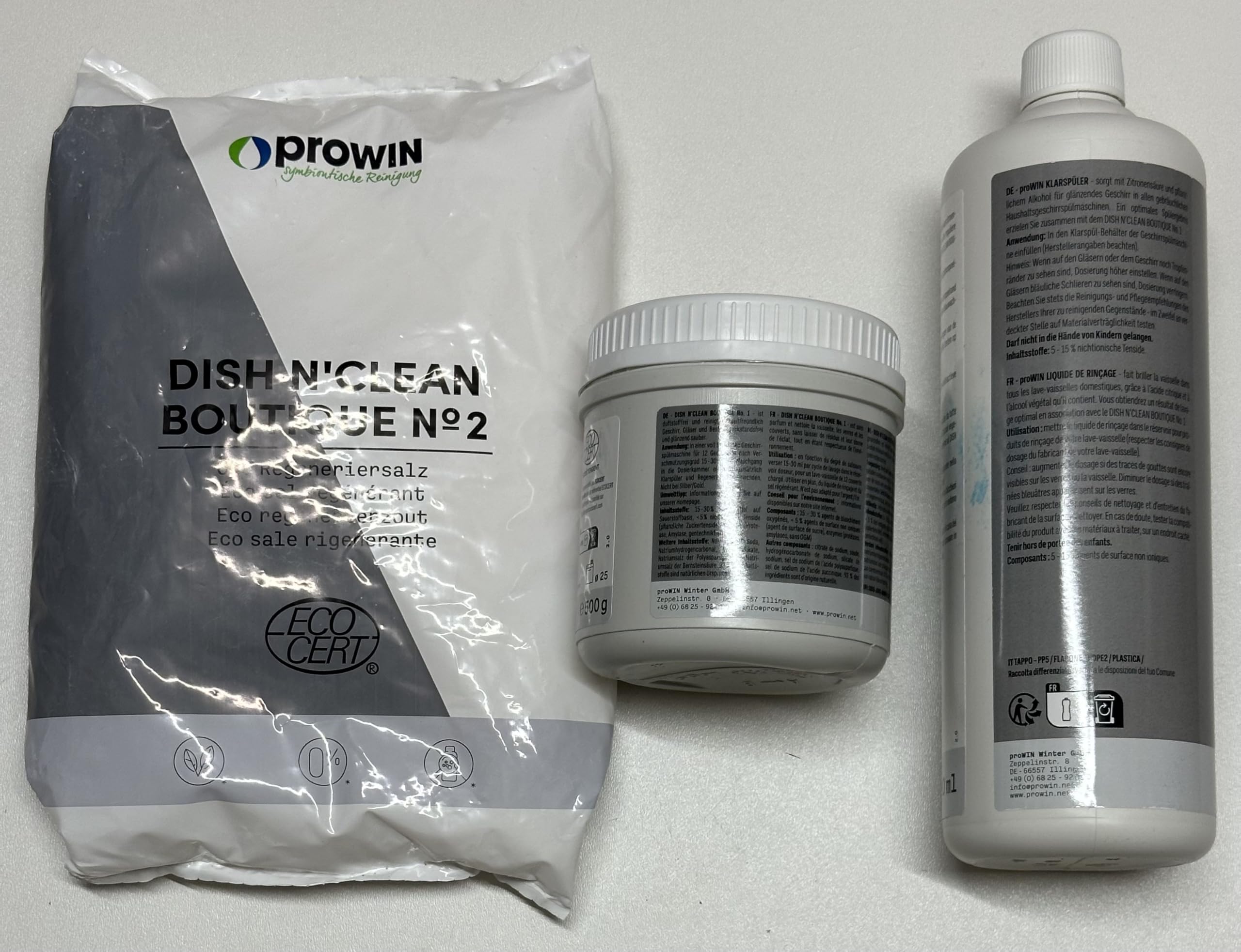 prowin Geschirrspülmaschinen-Set mit Pulver, Salz und Klarspüler