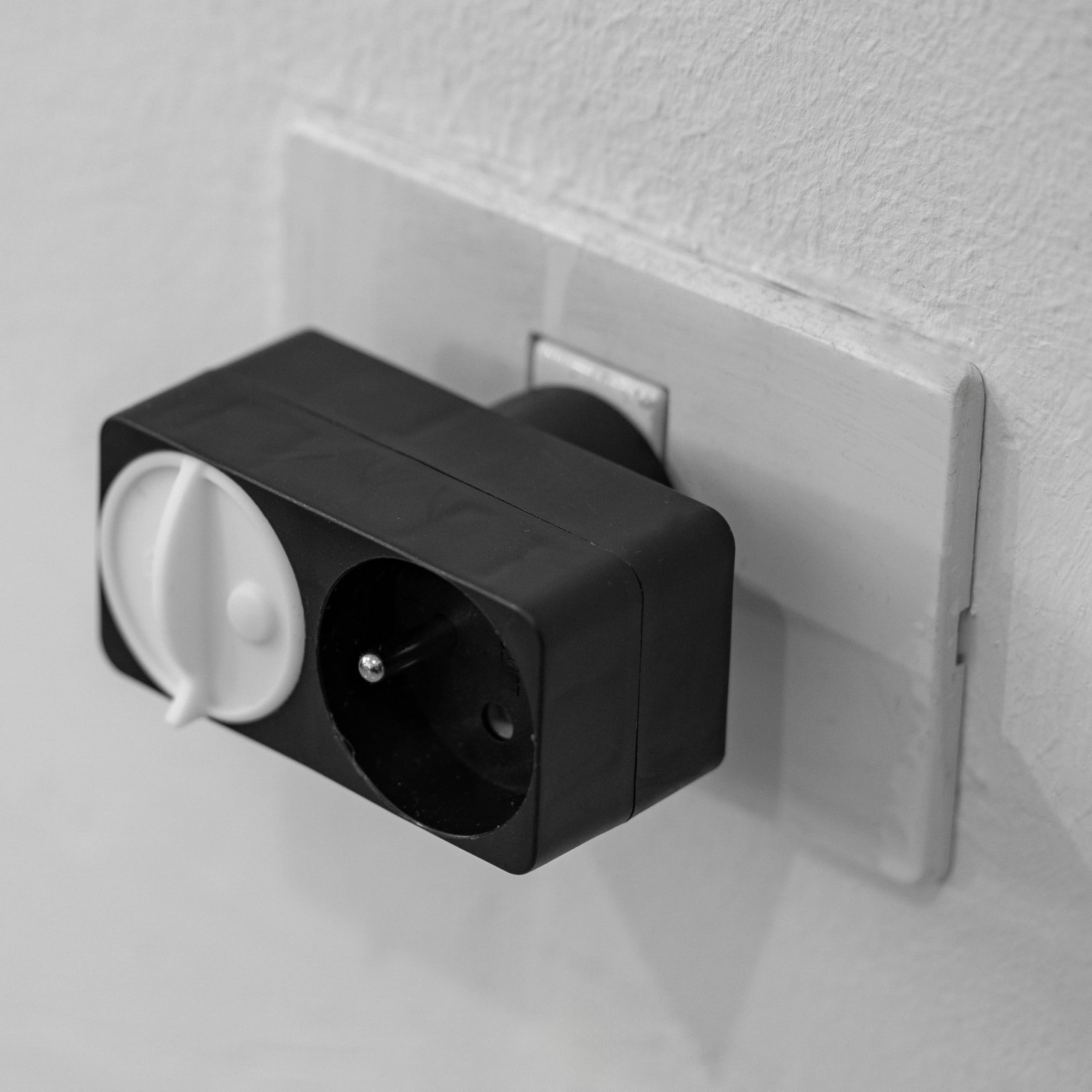Cache-prise, 2 pièces, blanc, silicone, protection de la prise contre les éclaboussures, la poussière, couvercle de la prise type E France, capuchon pour les ouvertures de l'enrouleur de câble