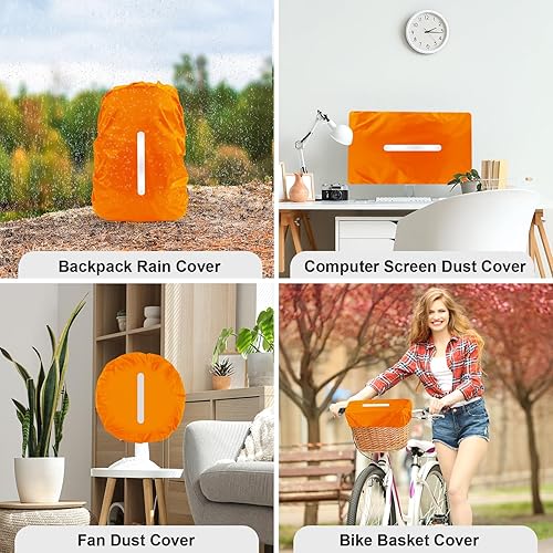 Miniatura 74 de LAMA 2 fundas impermeables de lluvia para mochila, protector reflectante a prueba de lluvia para antipolvo y antirrobo, L 41L-55L negro y azul