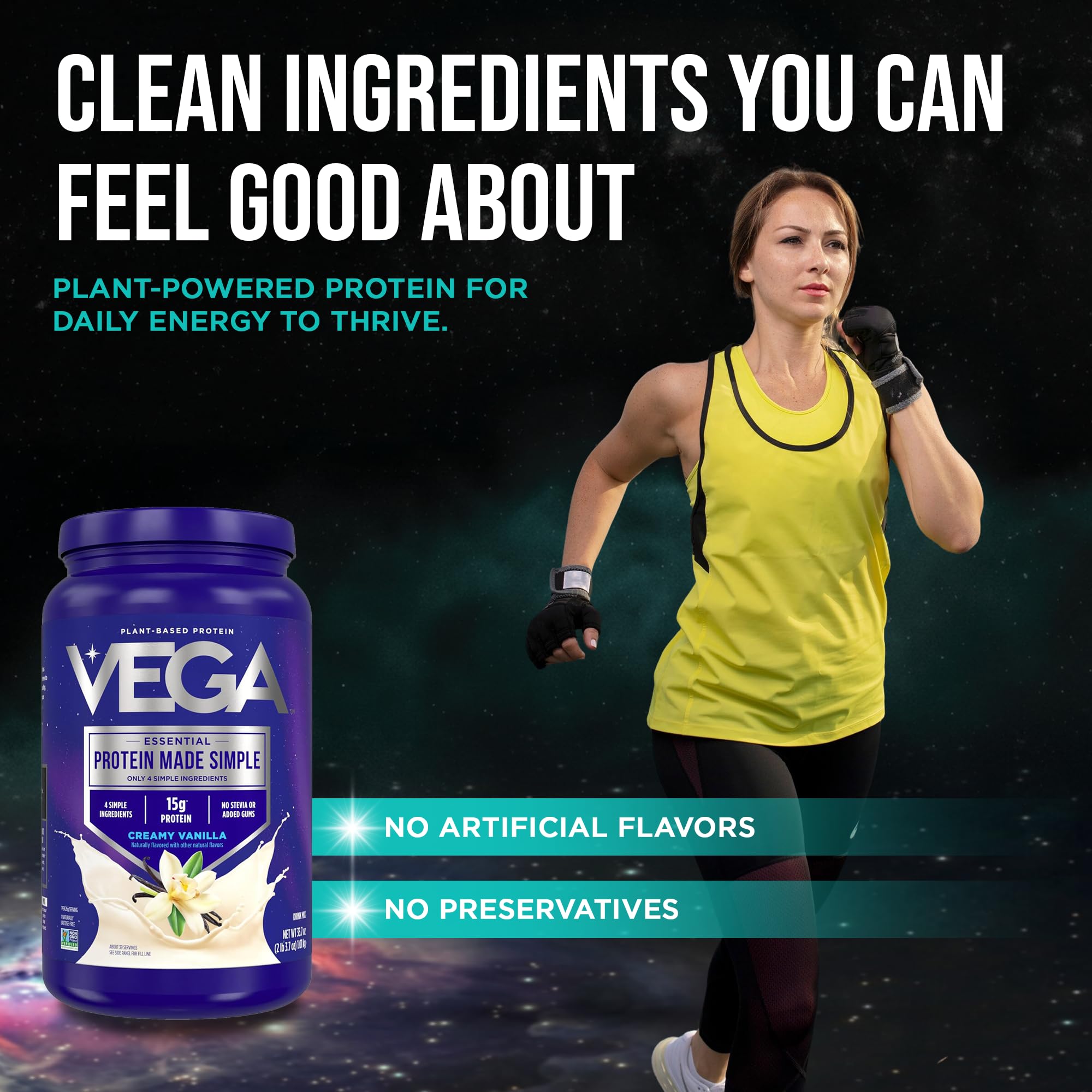 Vega Protein Made Simple Vanilla (39 Servings) Stevia Free Vegan Protein Powder, Plant Based, Healthy, Gluten Free, Pea Protein for Women and Men, 2.2 lbs (Packaging May Vary) — Amazon image 10