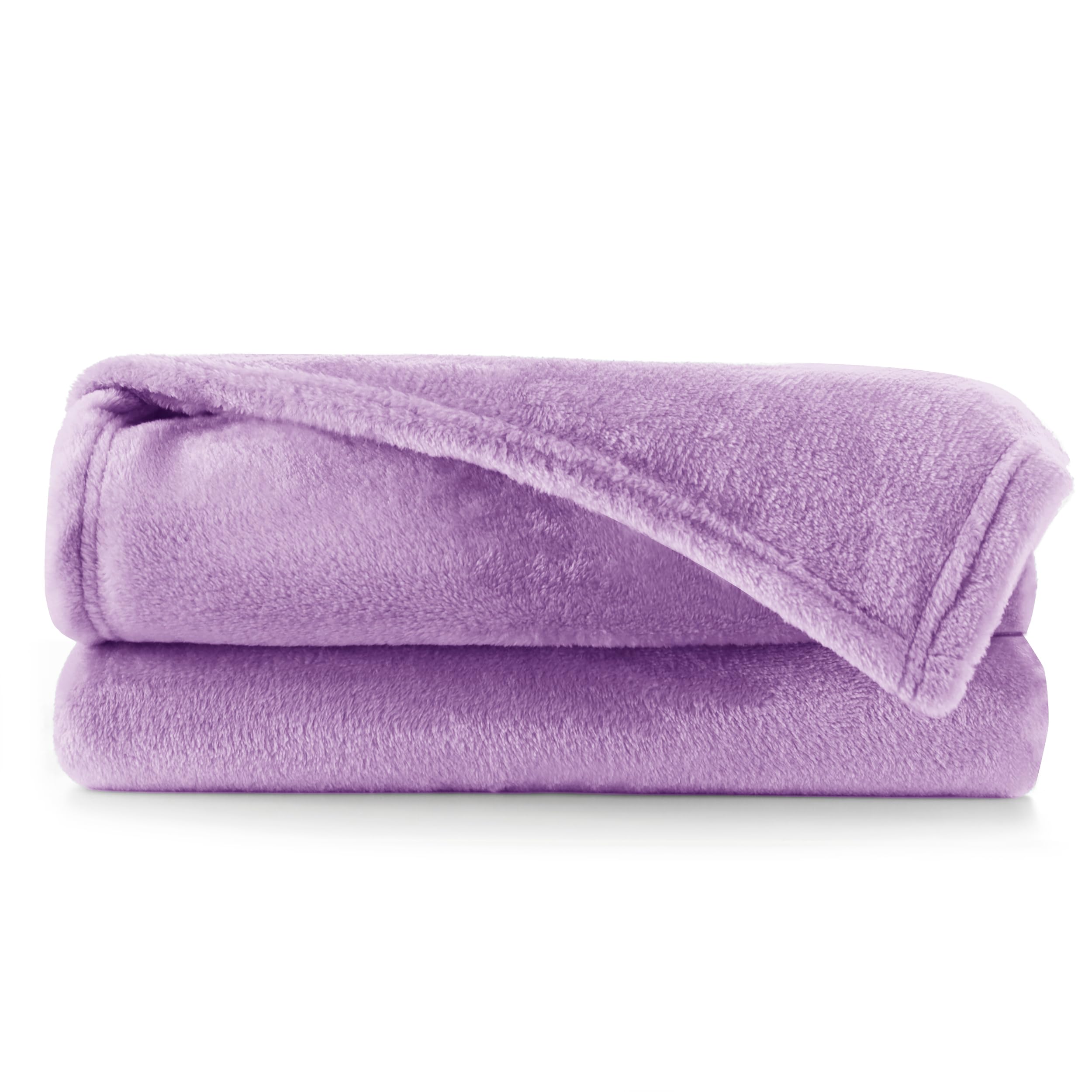 DecoKing Cuddly Blanket 200 x 220 cm Purple Microfibre Bedspread Fleece Soft Cuddly Lilac Mic