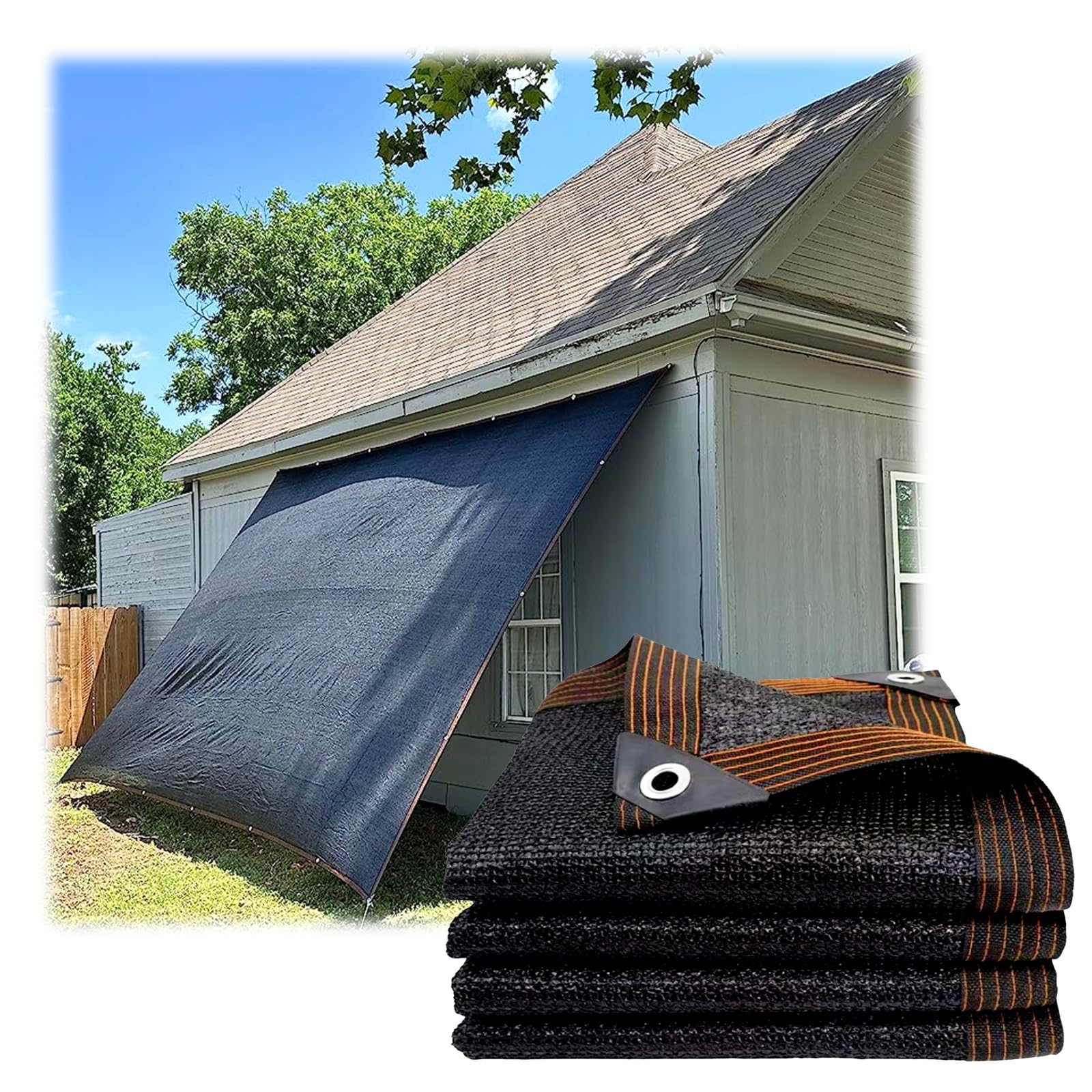 Garden 90% Shade Resistant Shade Net Sunblock Mesh Tarp with Reinforced Grommets HDPE Fabric Shade Cover for Greenhouse Plant Pergola Barn Kennel Lawn (Size : 6x12m (19.7x39.3ft))