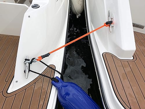 Miniatura 6 de Bungee Line - Cuerda de amarre para barco, kit de amortiguador de muelle, paquete de 2 (40 pulgadas), accesorios para pontón, kayak, protección para