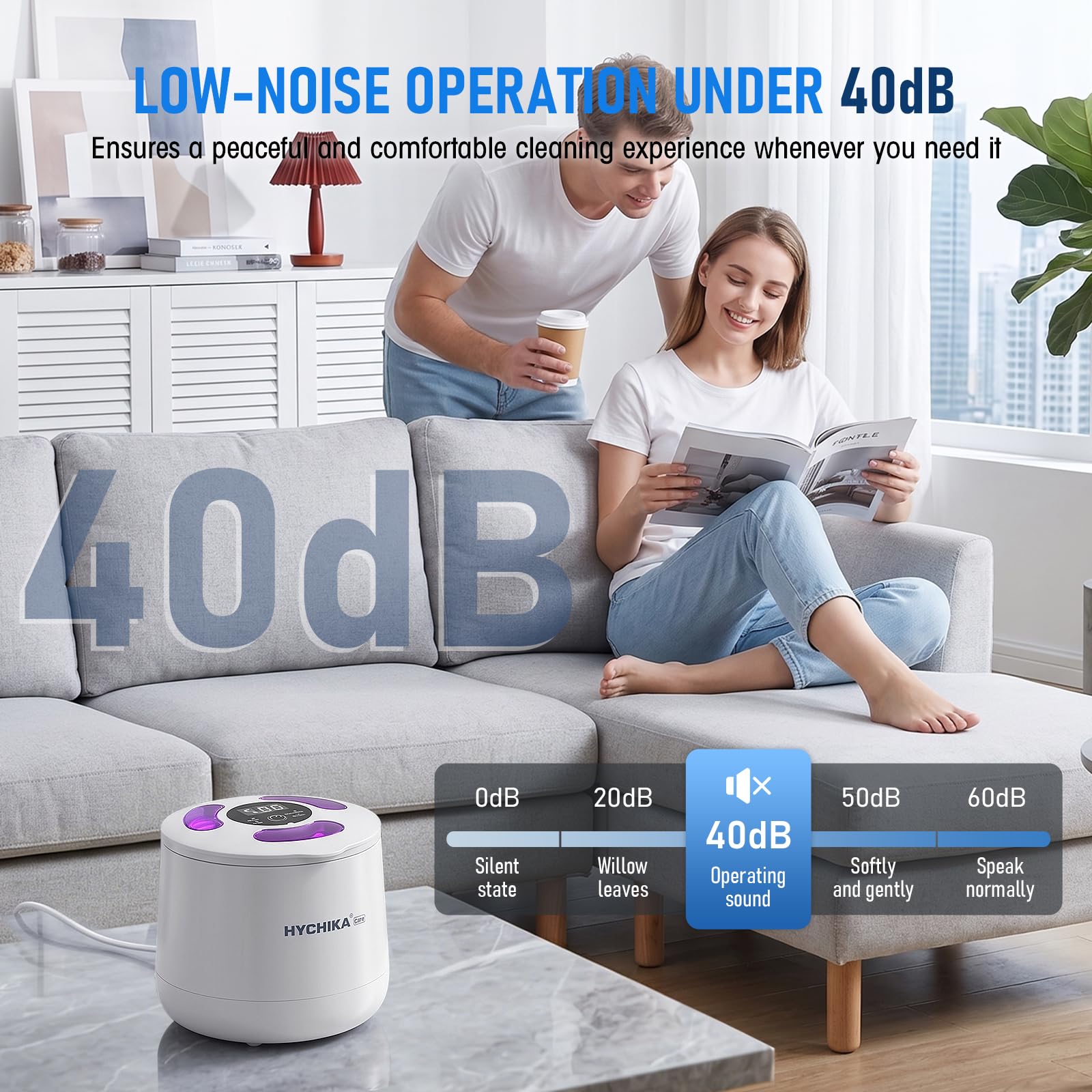 Nettoyeur Ultrasons avec Stérilisation par UV,Haute Fréquence 45kHz Ultrasonic Cleaner,4 Modes,Affichage numérique HD,200 ml,pour Dentaires, Appareils de Contention, Gouttières de Nuit etc.,Blanc