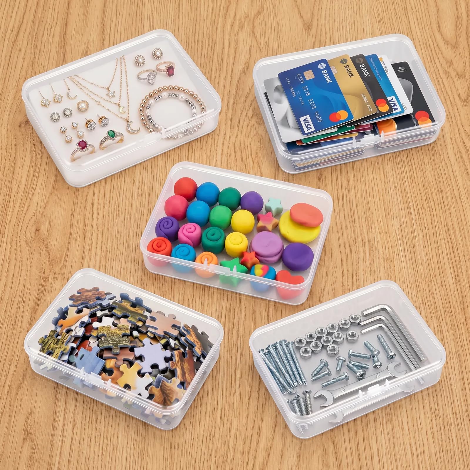 16er-Set Karten Aufbewahrungsbox, Spielkarten Etui, Kartenbox, Karten Box | Kompakt, mit Deckel und leicht zu transportieren; ideal zur Aufbewahrung von Spielkarten, Sammelkarten und kleinem Zubehör