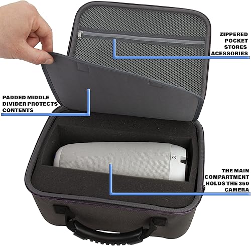 Miniatura 6 de CASEMATIX Funda de viaje compatible con Meeting Owl Standard, Pro, 2 o 3 y Owl Camera 360 Accesorios para sala de videoconferencias, Gris,