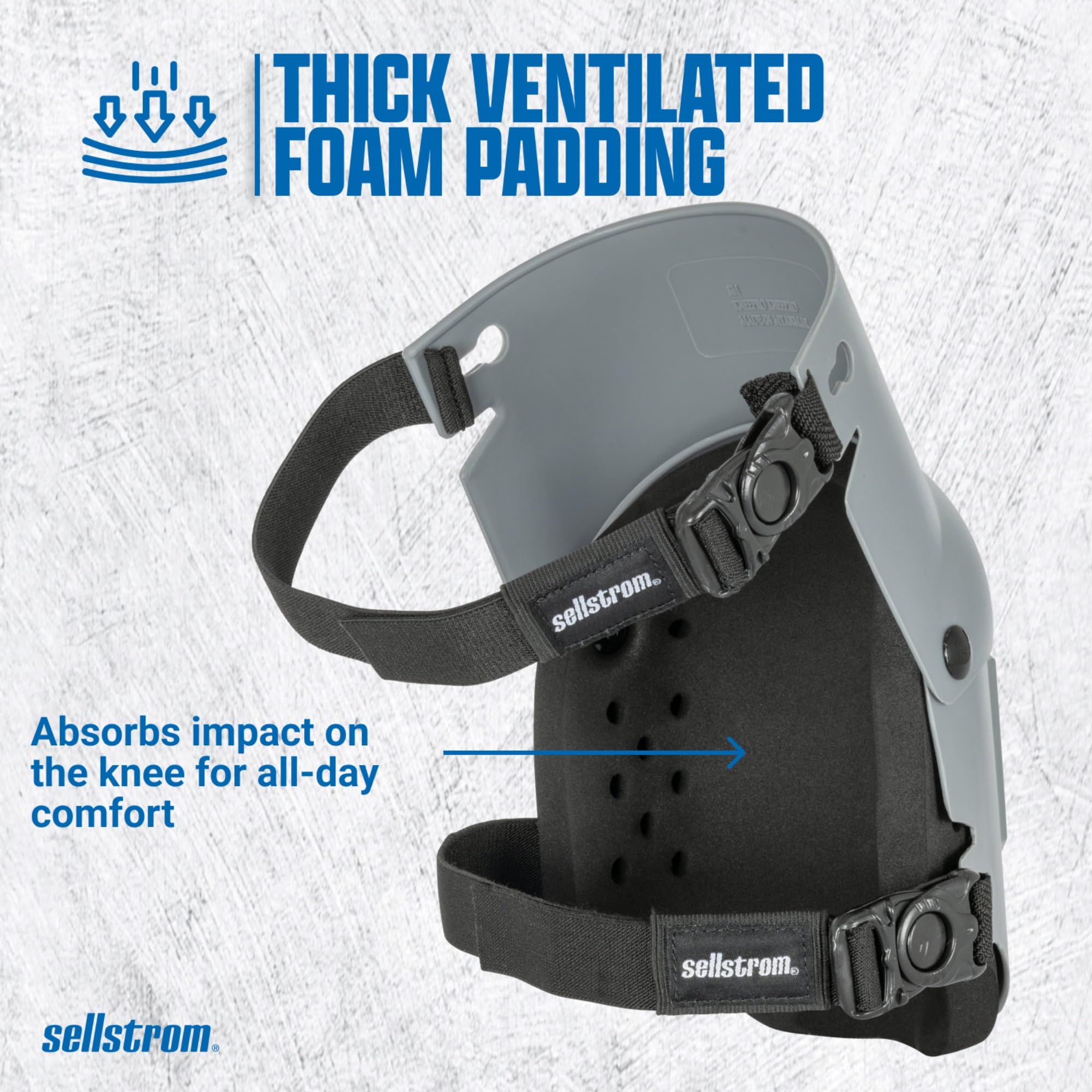 Sellstrom 96110 Knee-Pro Ultra Flex III Series Rodillera de plástico duro duradero