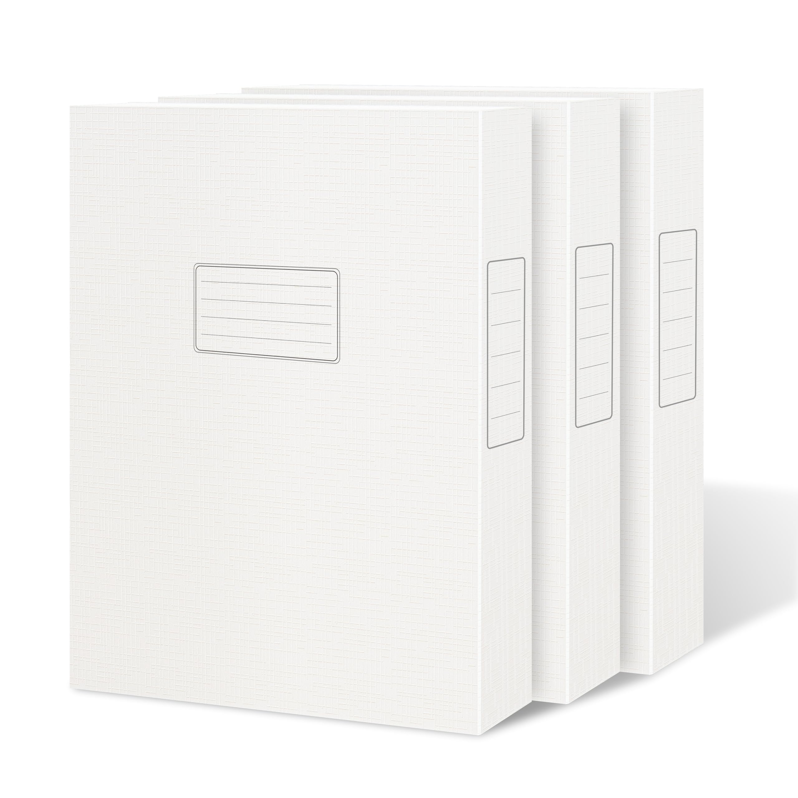JiaWei Paquete de 3 unidades Caja archivo de con Tapa Magnética, Lomo de 40 mm, Hechos de Cartón Extra Fuerte de 1800 g/m², con Etiquetas Reemplazables para DIN A4 - Blanco