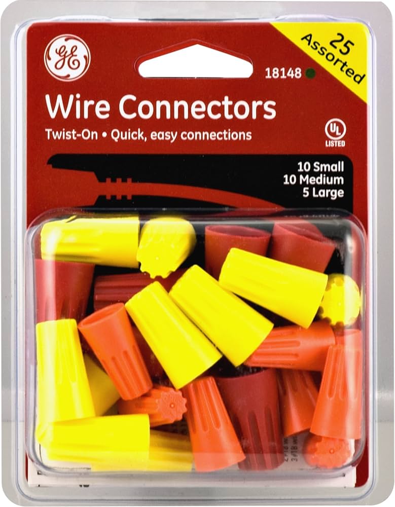 GE 18148 Twist-On Wire Connectors, Red/Yellow/Orange