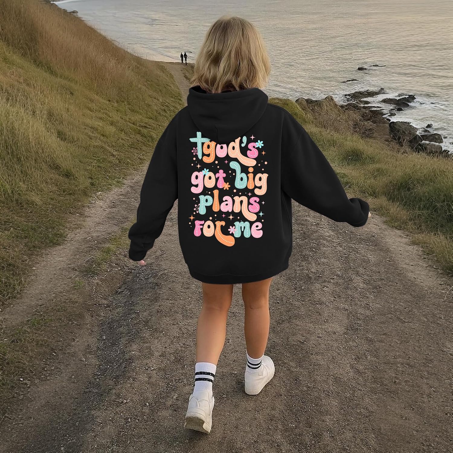 Christian Hoodies for Girls God Bible Verse Hoodie Kids Cute Sweatshirt Faith Hooded Sweatshirt Preppy Pullover Top - Image 5