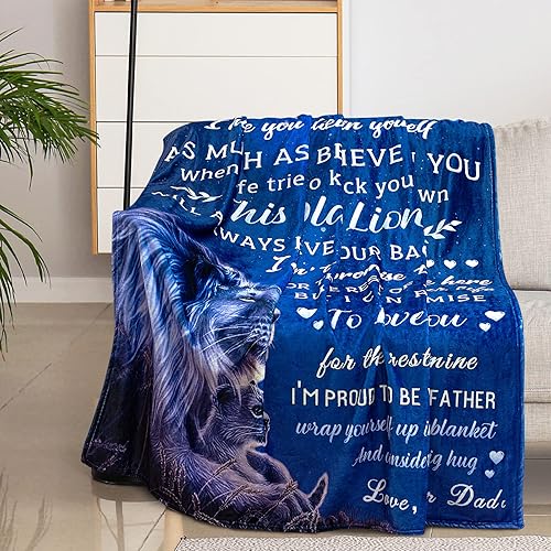 Miniatura 2 de Manta de regalo para mi hija de papá como regalo de cumpleaños, manta de león a mi hija, manta de franela ultra suave, manta de cama ligera de 80 x