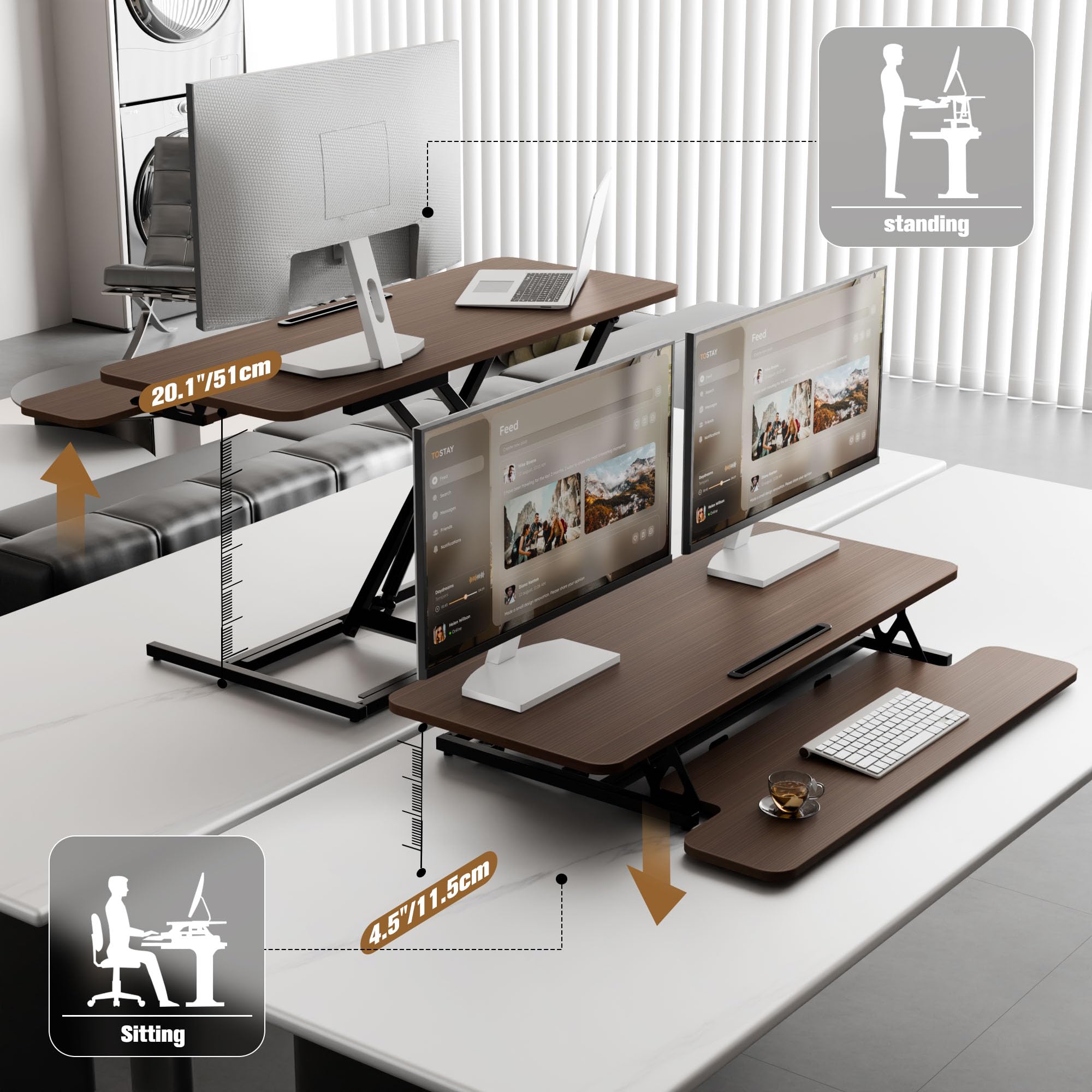 ERGOMAKER スタンディングデスク 卓上ガス圧昇降式 Amazon.co.jp: ERGOMAKER スタンディングデスク 卓上タイプ 幅