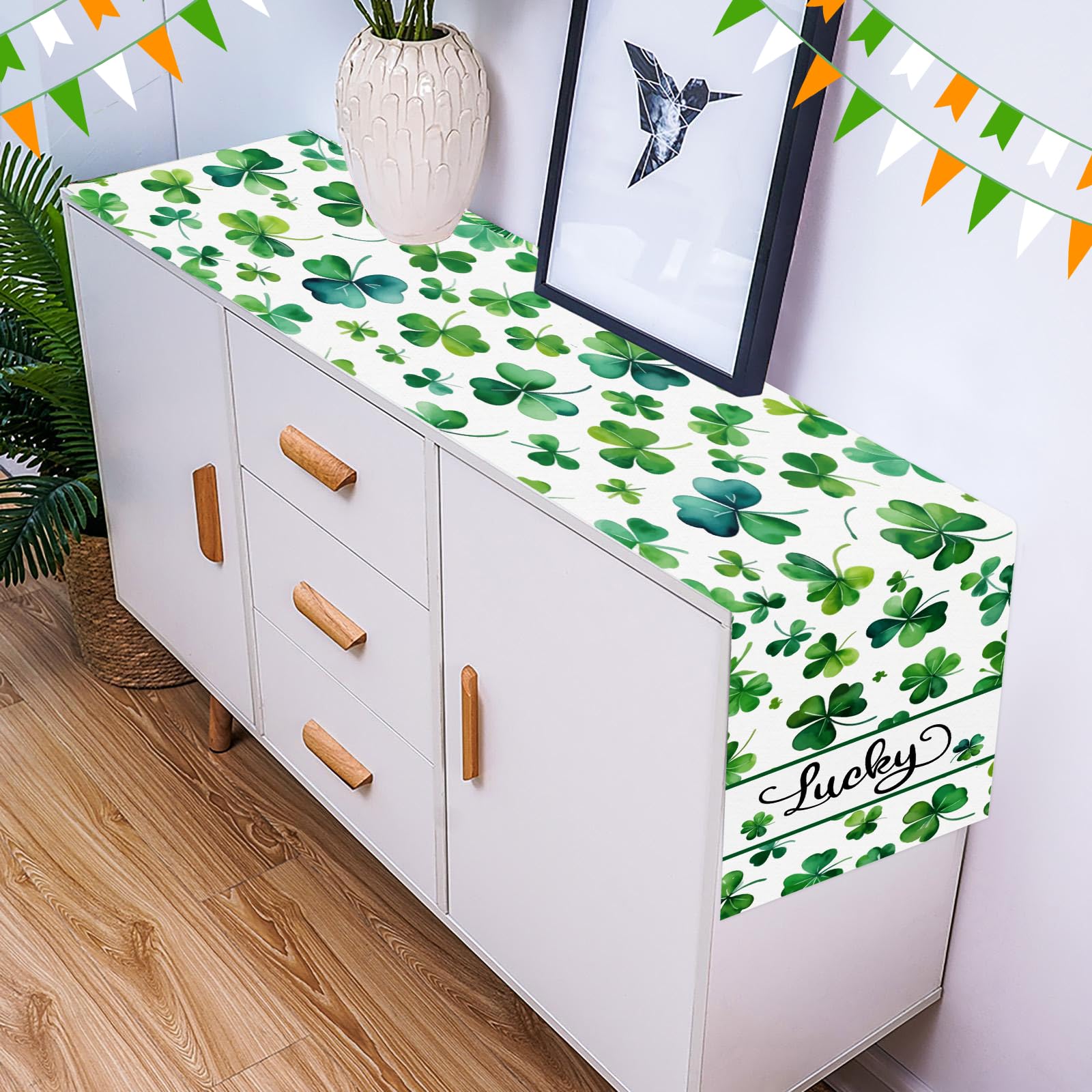 Shamrock Happy St.Patrick's Day Table Runner - Image 3