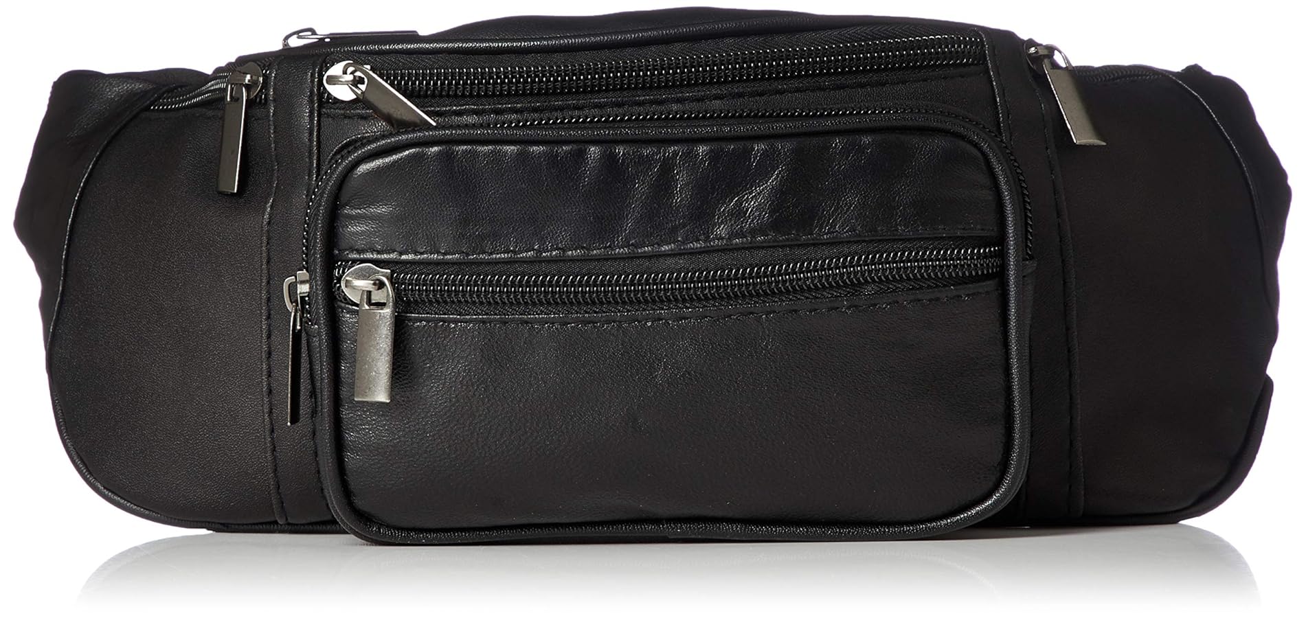 極美品 エポカウォモ 牛革 ウエストバッグ マルチポケット 黒 日本製 Safari11月号掲載＊ボディバッグ（M1131417＿＿