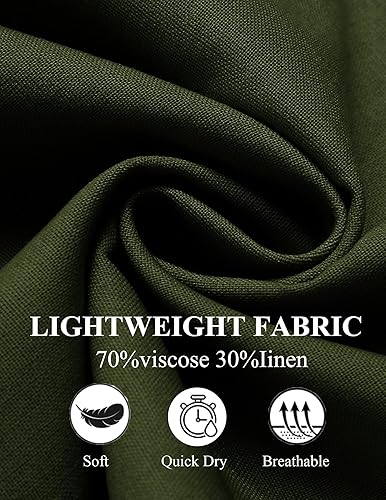 Miniatura 6 de COOFANDY Pantalones capri harén de lino para hombre, ligeros, sueltos, 34, con cordón elástico, cintura elástica, estilo casual, playa, bohemio