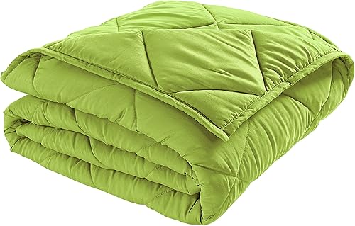 LANE LINEN Manta ligera de microfibra para cama, alternativa al plumón de tamaño QueenMatrimonial, reversible, suave, acogedora, cálida,