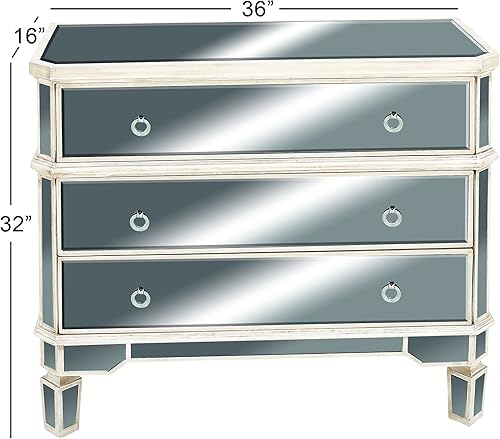 Miniatura 23 de Deco 79 Mesa decorativa de madera con espejo de 1 estante, 18 x 14 x 27 pulgadas, beige Beige,Crema,Plata,https://www.amazon.com/dp/undefined