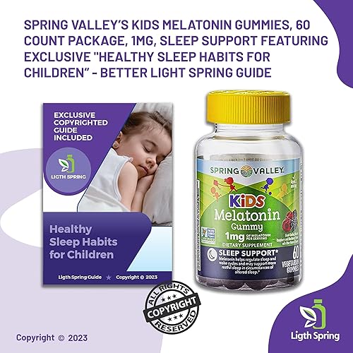 Miniatura 2 de Spring Valley - Gomitas vegetarianas de melatonina para niños, apoyo para dormir, paquete de 60 (2 unidades) con hábitos exclusivos de sueño