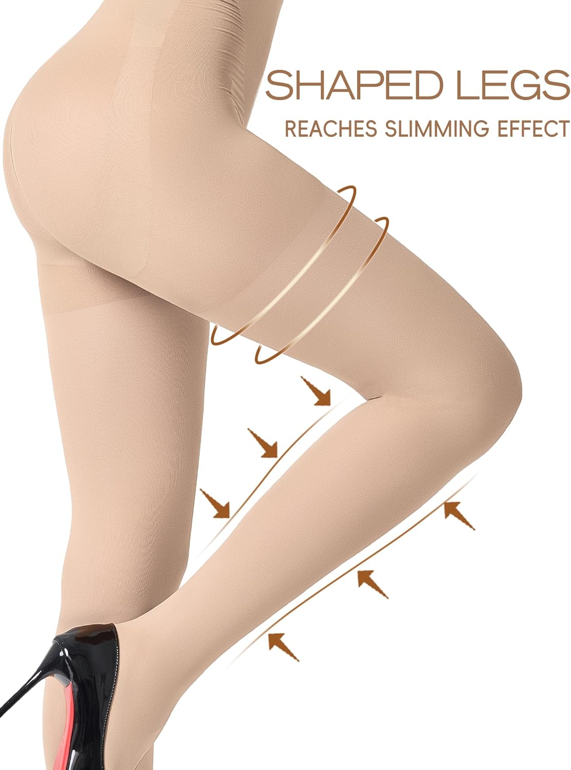 LABELLA 90D Opaque Tights,Durable Tights with High Waist Shaping Tech for Women Tummy Control & Booty Lifting,S-Queen2 - Image 4