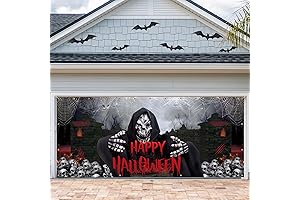 Vlipoeasn Halloween Garage Door Decorations, 7x16 Ft Halloween Garage Door Cover Banner