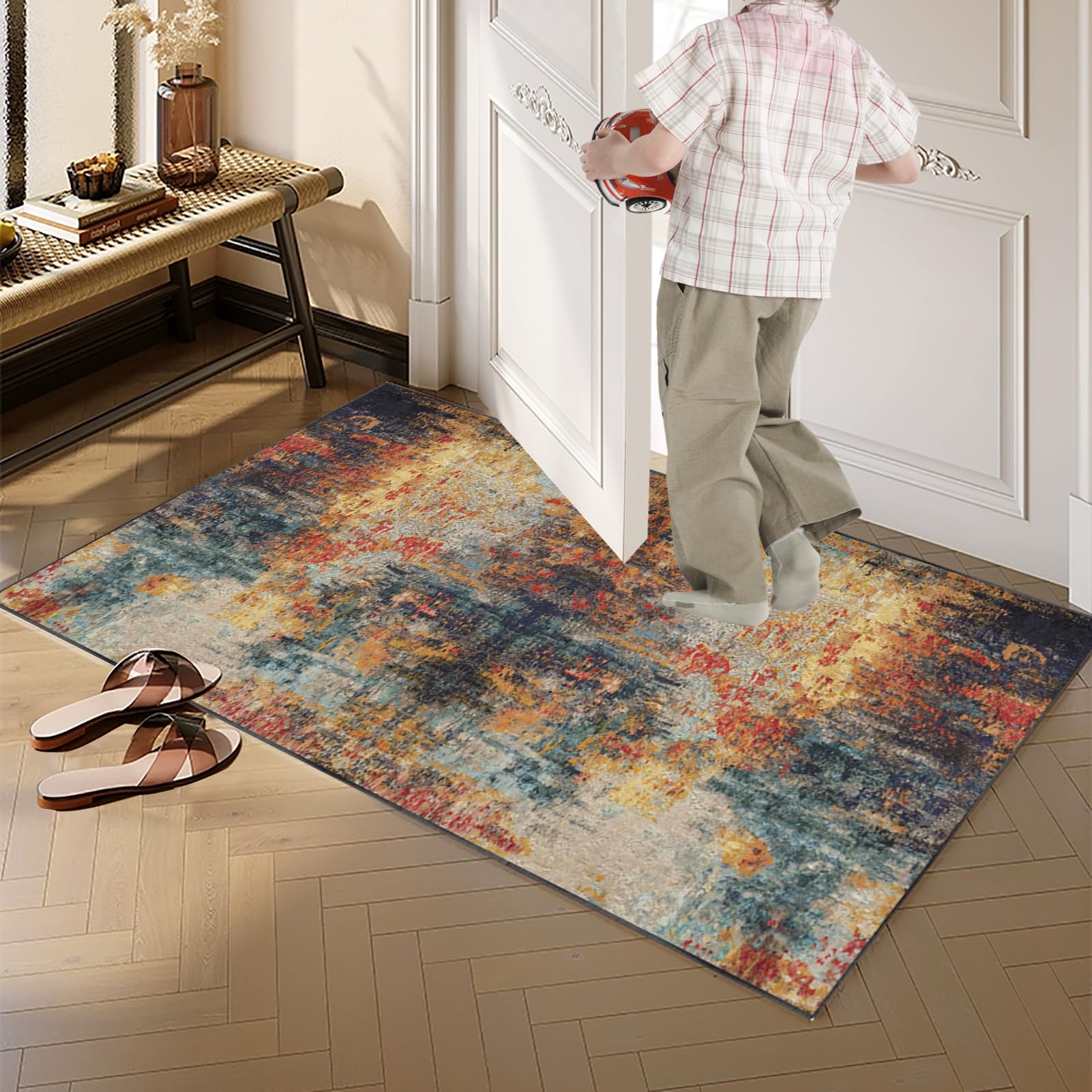 Tappeto Cucina Antiscivolo Tappeto Passatoia Corridoio Lavabile 80 x 320 cm Tappeto Corridoio Lungo a pelo Corto Assorbente Tappeti Runner Ingresso Tappeto Runner Passatoia Tappeto Entrata Interno