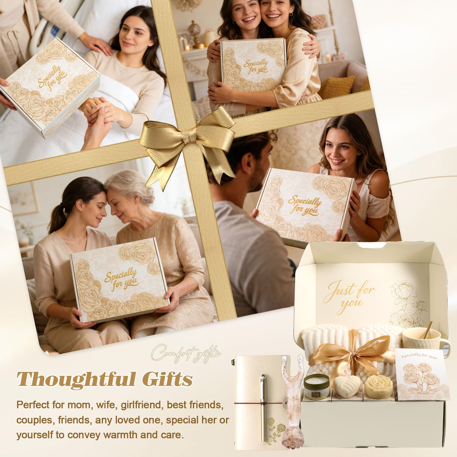 Birthday Gifts for Women Self Care Gift Set for Mom Her Best Friend - Get Well Soon Sympathy Gift basket for Women, Thinking of You Relaxation Gift Appreciation Thank You Spa Gifts Basket for Women