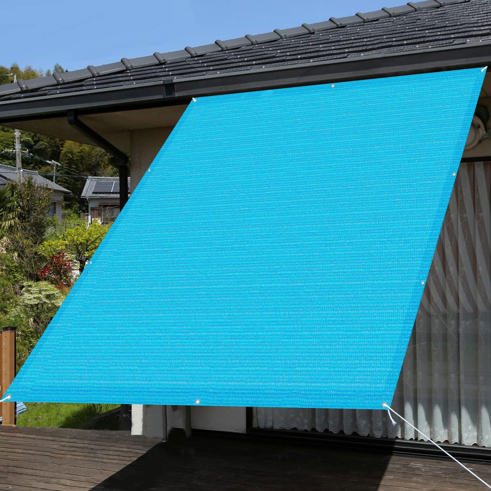 Markiza chroniąca przed słońcem 1.2 x 10 m HDPE 95% blok UV Parawan Altana Pergola Odporny Trwały Idealny na Backyard Lawn Garden, Niebieski