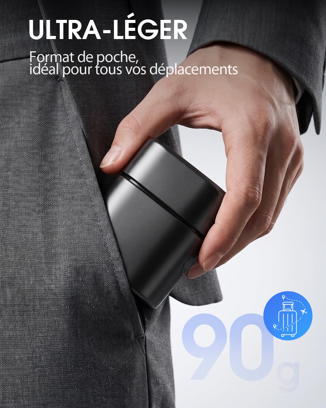 Haokoo Rasoir Électrique Homme À Grille, Mini Rasoir Voyage 90g