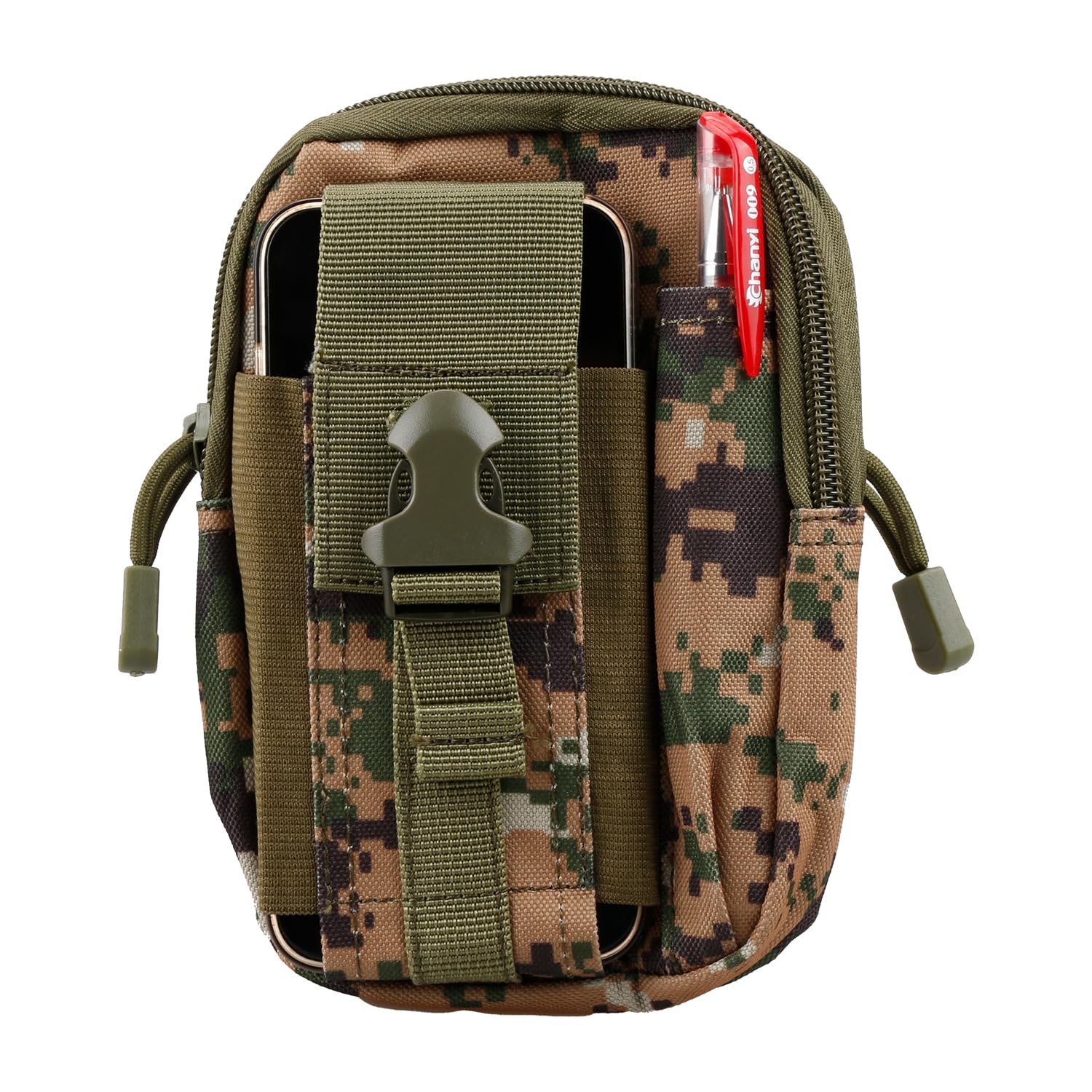 Hopzab Mountaineering Waist Bag, Molle Tactical Pouches, Compact Utility Belt Pouch, Belt Pouches for Men, Tactical Compass Phone Pouch, Waist Bag Suitable for Climbing,Sports,Camping(Jungle Digital)