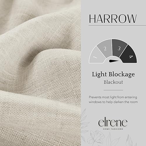 Miniatura 5 de Elrene Home Fashions Harrow - Panel de cortina opaca para una sola ventana, 52 x 95 pulgadas, natural